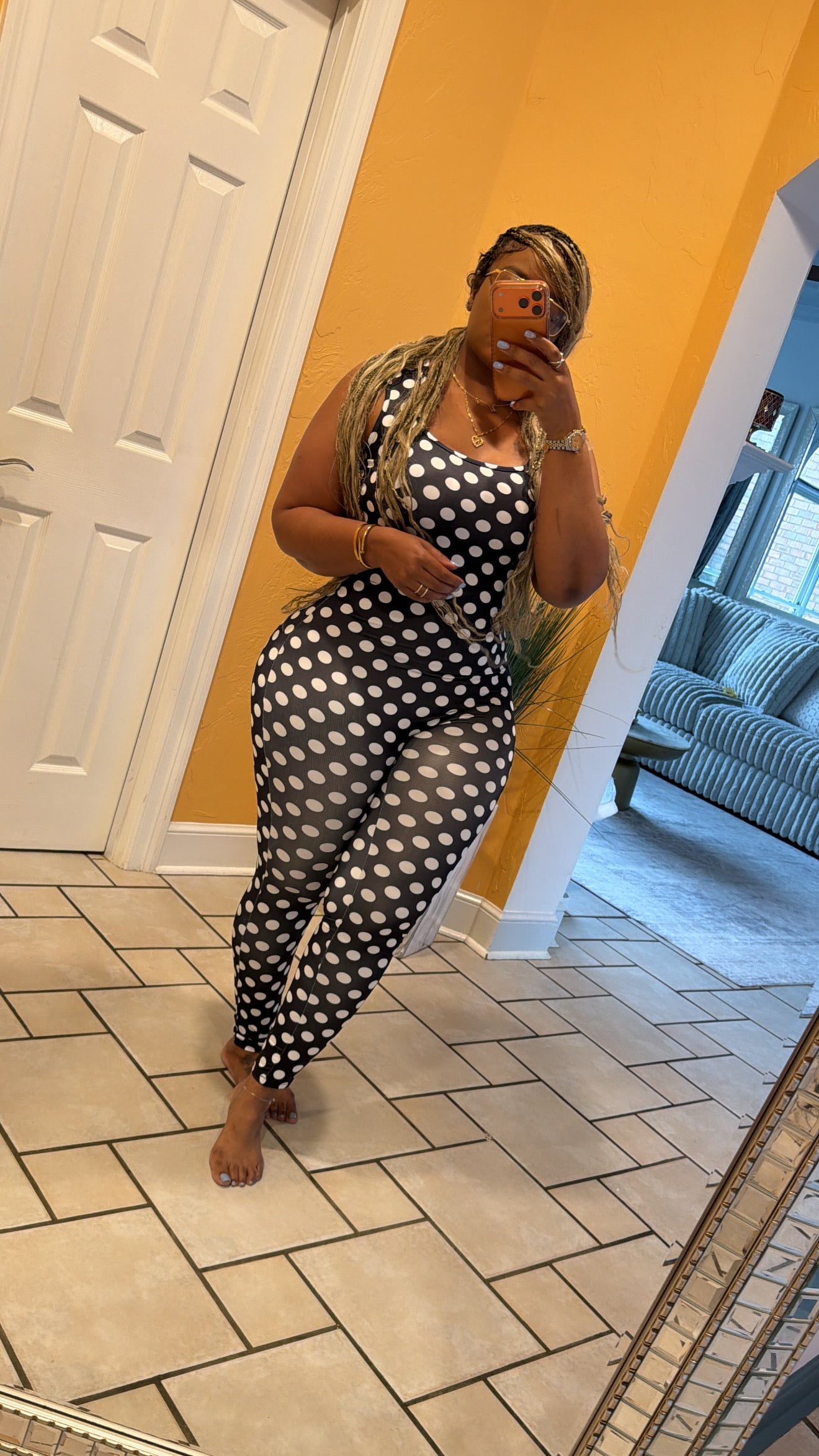 Polka Bodycon Romper